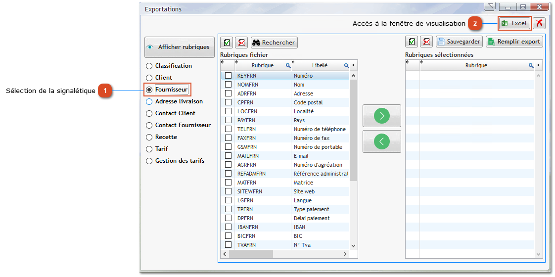 3.1. Sélection de la signalétique